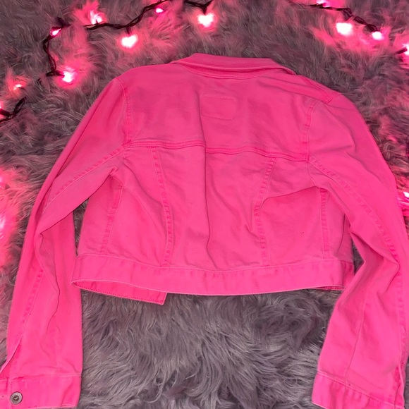 Hollister Jackets & Coats Hot Pink Jean Jacket Poshmark